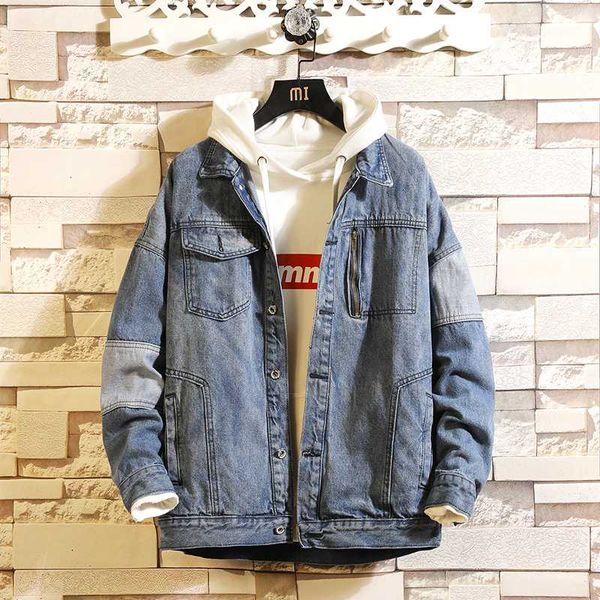 spring and autumn denim jacket for men splicing single breasted casual coat men, Black;brown
spring and autumn denim jacket for men splicing single breasted casual coat men, Black;brown