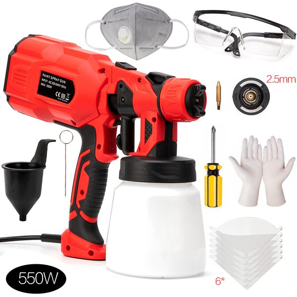 1.8/2.5mm nozzle spray gun paint 550w 220v 800ml high power spray guns home electric paint sprayer easy spraying clean
1.8/2.5mm nozzle spray gun paint 550w 220v 800ml high power spray guns home electric paint sprayer easy spraying clean