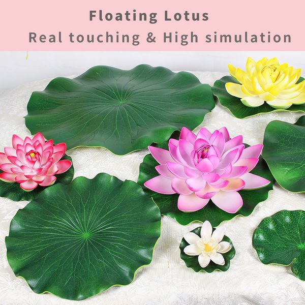 artificial lotus real touch water lilies silk floating flowers lily head plants leaves for fish pond tank home yard&garden temple decoration
artificial lotus real touch water lilies silk floating flowers lily head plants leaves for fish pond tank home yard&garden temple decoration