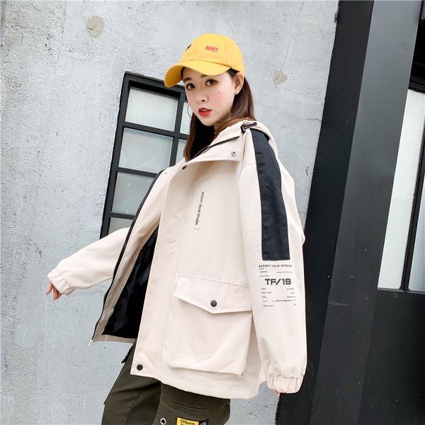 spring autumn new women korean tooling baseball uniform trench coat bf harajuku loose hip hop windbreak female cotton overcoat, Tan;black
spring autumn new women korean tooling baseball uniform trench coat bf harajuku loose hip hop windbreak female cotton overcoat, Tan;black