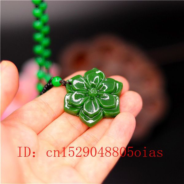 natural green chinese jade flower pendant beads necklace fashion charm jadeite jewelry carved amulet gifts for women men, Silver
natural green chinese jade flower pendant beads necklace fashion charm jadeite jewelry carved amulet gifts for women men, Silver