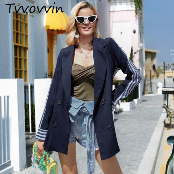 2019 autumn new striped casual fashion one-piece double-breasted suit loose thin coat fashion womens c346, Tan;black
2019 autumn new striped casual fashion one-piece double-breasted suit loose thin coat fashion womens c346, Tan;black