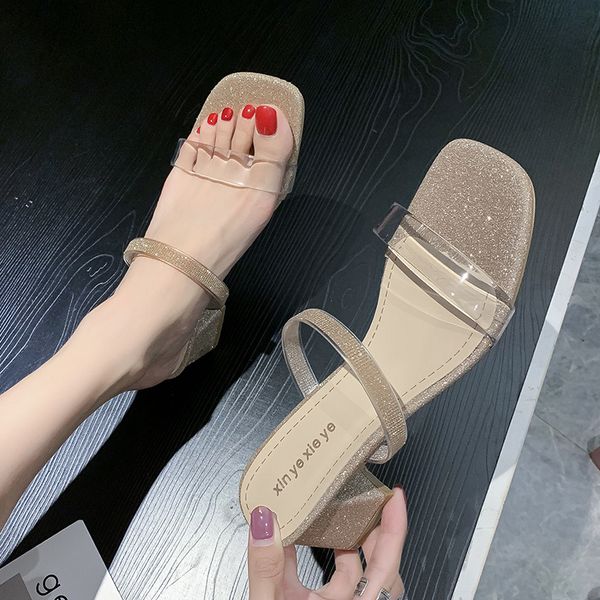 slippers glitter bling pvc women sandals fashion design thick heels womens gold classic square toe wedding mules slides, Black
slippers glitter bling pvc women sandals fashion design thick heels womens gold classic square toe wedding mules slides, Black