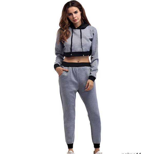 women designer hooded short sweater color matching trousers two-piece casual suit women 7qmr, Gray
women designer hooded short sweater color matching trousers two-piece casual suit women 7qmr, Gray