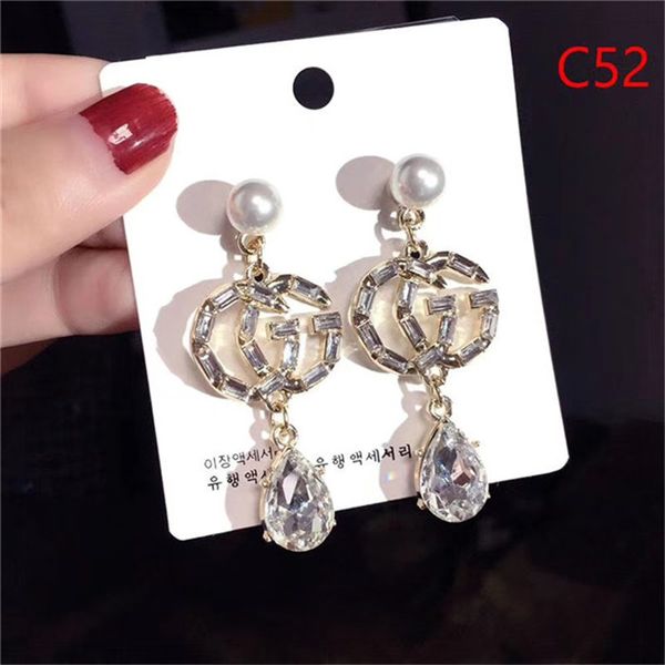 Европейская мода бренд Письма Серьги Золото Серебро покрыло Серьги Шпильки Double-G