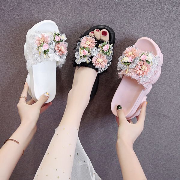 2020 summer platform slippers wedge women beach shoes ladies fashion crystal flower sandals platform casual shoes woman, Black
2020 summer platform slippers wedge women beach shoes ladies fashion crystal flower sandals platform casual shoes woman, Black