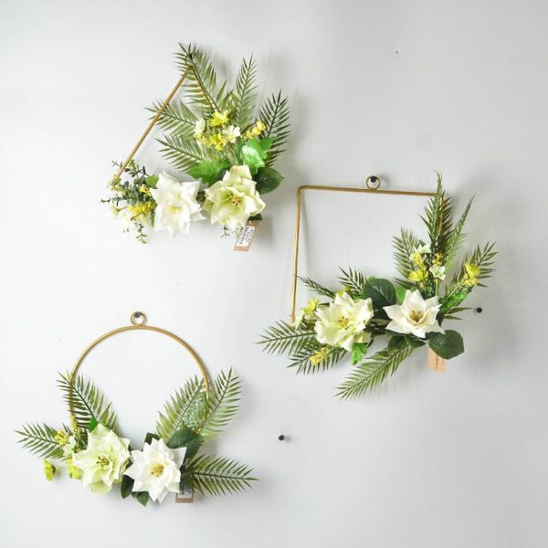 ins nordic metal wrought iron simulation garland wedding home artificial wreath wall hanging round air pendant decoration
ins nordic metal wrought iron simulation garland wedding home artificial wreath wall hanging round air pendant decoration
