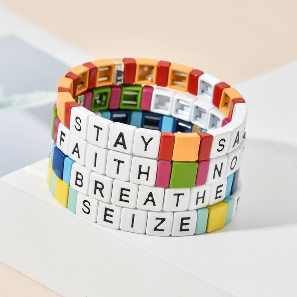handmade alphabets charm rainbow name letter bracelet women tile beads bracelets men pulseras mujer boho colorful jewelry, Golden;silver
handmade alphabets charm rainbow name letter bracelet women tile beads bracelets men pulseras mujer boho colorful jewelry, Golden;silver
