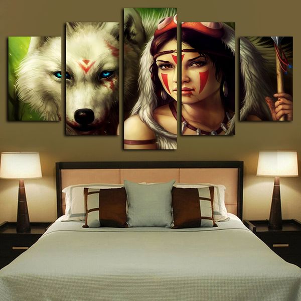 mononoke hime white wolf god mona princess mononoke paintings pictures print on canvas wall artworks 5 panels home wall decor
mononoke hime white wolf god mona princess mononoke paintings pictures print on canvas wall artworks 5 panels home wall decor