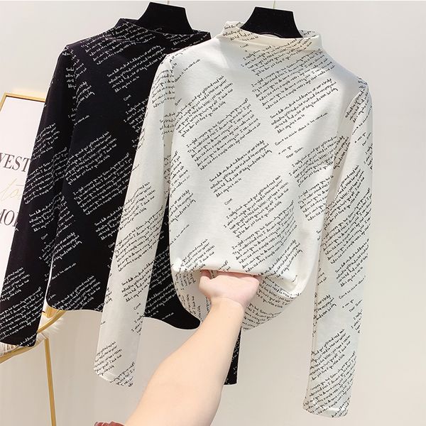 letter print undershirt women's new black pull shirt slim girls ladies all-match basic womans white black body pullover
letter print undershirt women's new black pull shirt slim girls ladies all-match basic womans white black body pullover