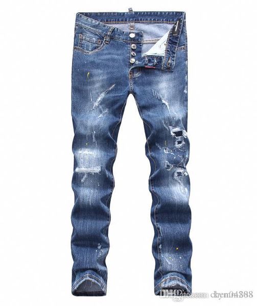 european standing men's jeans, men's jeans, a pair of skinny jeans and black embroidered skulls#088, Blue
european standing men's jeans, men's jeans, a pair of skinny jeans and black embroidered skulls#088, Blue