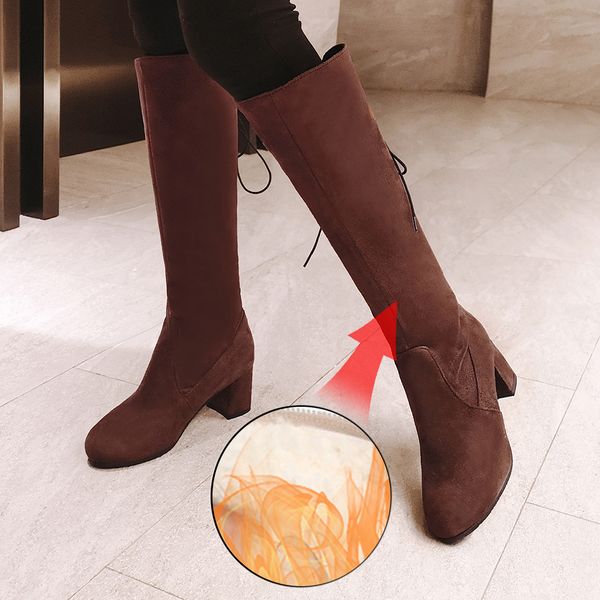 plus size 34-48 women boots flock winter thick heel knee high boots round headhigh heel tall winter warm comfy footwear, Black
plus size 34-48 women boots flock winter thick heel knee high boots round headhigh heel tall winter warm comfy footwear, Black