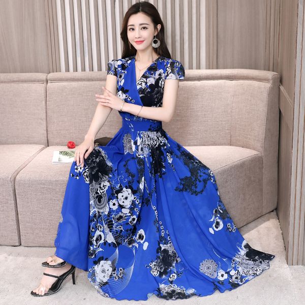 plus size summer vintage chiffon floral boho dress 2019 korean elegant women party long dresses casual sun beach vestidos, Black;gray
plus size summer vintage chiffon floral boho dress 2019 korean elegant women party long dresses casual sun beach vestidos, Black;gray