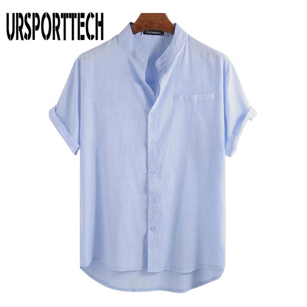 ursporttech 2020 summer men's shirt casual breathable short sleeve shirts men fashion beach loose stand collar thin blouse, White;black
ursporttech 2020 summer men's shirt casual breathable short sleeve shirts men fashion beach loose stand collar thin blouse, White;black