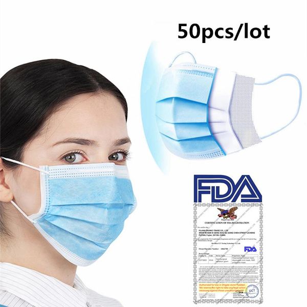 fda proved 50pcs masks 3 layer ply earloop disposable face masks mouth anti-dust virus safe pm2.5 protective mask
fda proved 50pcs masks 3 layer ply earloop disposable face masks mouth anti-dust virus safe pm2.5 protective mask