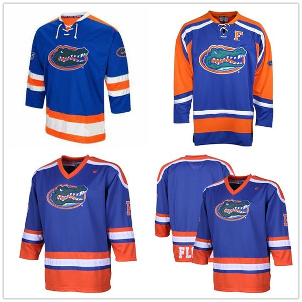 

custom ncaa vintage florida gators blue hockey jersey college embroidery stitched logo customized any number your name size s-6xl, Black