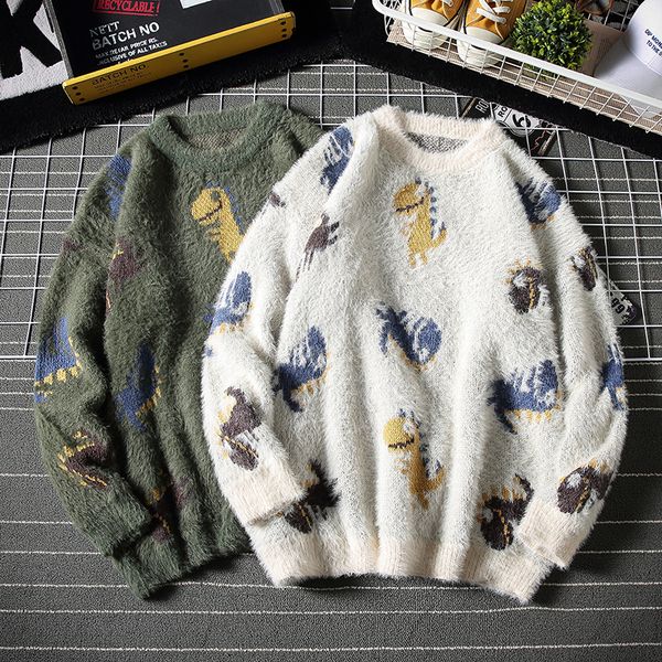 winter plus velvet sweater men's warm fashion cartoon knitted pullover men wild loose sweaters male clothes large size -5xl, White;black
winter plus velvet sweater men's warm fashion cartoon knitted pullover men wild loose sweaters male clothes large size -5xl, White;black