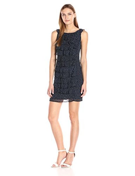 adrianna papell women's printed chiffon tiered ruffle drs, Black;gray
adrianna papell women's printed chiffon tiered ruffle drs, Black;gray