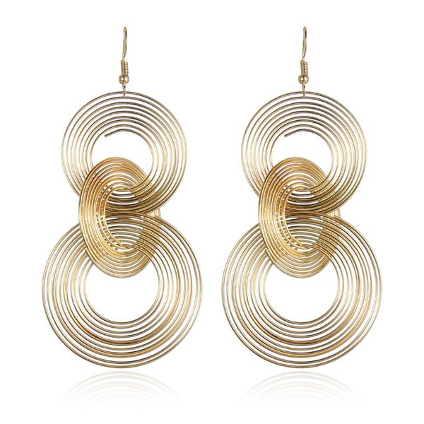 twist circle gold color dangle earrings for women fashion round drop long earrings pendientes jewelry 2020, Silver
twist circle gold color dangle earrings for women fashion round drop long earrings pendientes jewelry 2020, Silver