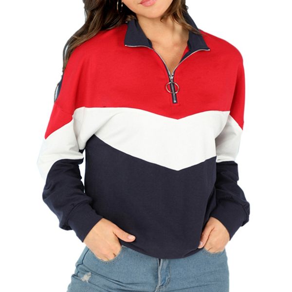 women sweatshirt three-color stitching zipper long-sleeved for autumn 2019 home party casual clearance, Black
women sweatshirt three-color stitching zipper long-sleeved for autumn 2019 home party casual clearance, Black
