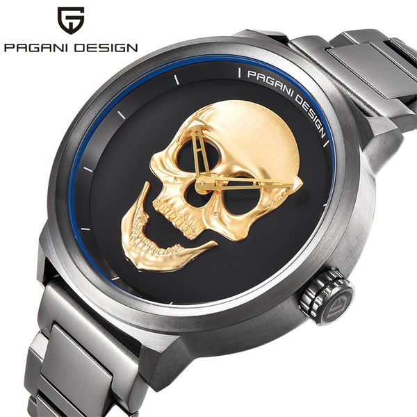 pagani design punk 3d skull personality retro fashion men's watch waterproof 30m steel stainless quartz watch relogio masculino, Slivery;brown
pagani design punk 3d skull personality retro fashion men's watch waterproof 30m steel stainless quartz watch relogio masculino, Slivery;brown