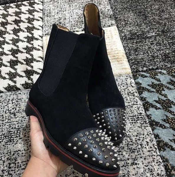 2020 new red bottom ankle boots for mens spikes toe luxury designer footwear slip on booties outdoor party wedding loafers c01, Black
2020 new red bottom ankle boots for mens spikes toe luxury designer footwear slip on booties outdoor party wedding loafers c01, Black