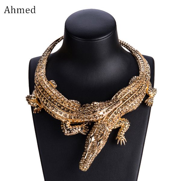 ahmed new design exaggerated punk full rhinestone crocodile necklace for women fashion trend statement necklace collar bijoux, Silver
ahmed new design exaggerated punk full rhinestone crocodile necklace for women fashion trend statement necklace collar bijoux, Silver