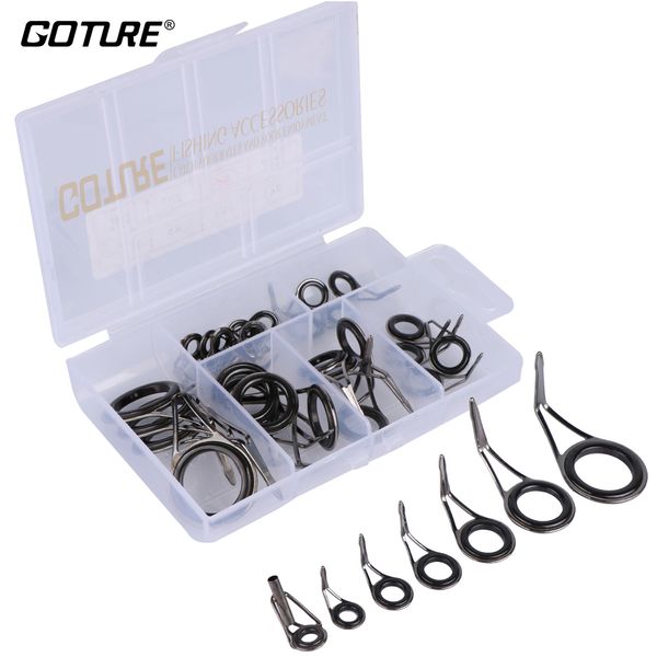 goture 35pcs/box fishing rod ring guides for rock fishing pole stainless steel guide tip rings diy repair kit
goture 35pcs/box fishing rod ring guides for rock fishing pole stainless steel guide tip rings diy repair kit