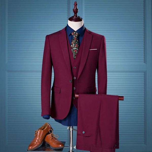 burgundy men suits 2019 one button slim fit wedding tuxedos man prom wear blazer 3 pieces (jacket+pants+vest+tie), Black;gray
burgundy men suits 2019 one button slim fit wedding tuxedos man prom wear blazer 3 pieces (jacket+pants+vest+tie), Black;gray