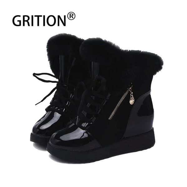 grition 2019 new women snow boots wedge 4cm heel short plush female warm comfy ankle boots fashion cute charm 35-40 size shoes, Black
grition 2019 new women snow boots wedge 4cm heel short plush female warm comfy ankle boots fashion cute charm 35-40 size shoes, Black