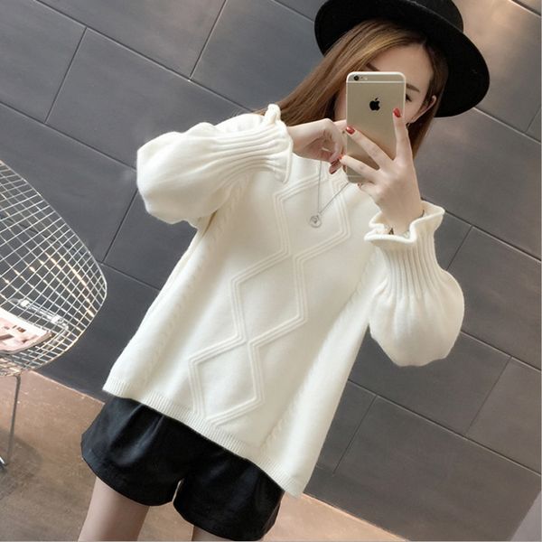 2019new round neck loose turtleneck women's short winter and autumn lantern sleeve student clothes knitted shirt women jumper, White;black
2019new round neck loose turtleneck women's short winter and autumn lantern sleeve student clothes knitted shirt women jumper, White;black