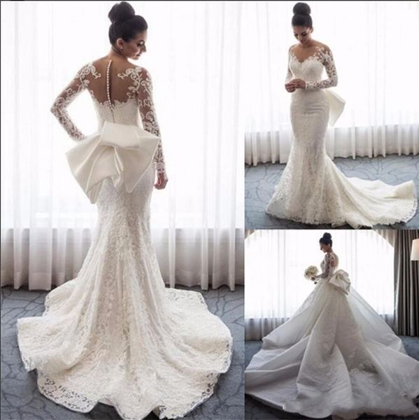 luxury detachable train wedding dresses 2020 mermaid long sleeves hollow back lace applique sequins bows wedding bridal gowns plus size, White
luxury detachable train wedding dresses 2020 mermaid long sleeves hollow back lace applique sequins bows wedding bridal gowns plus size, White