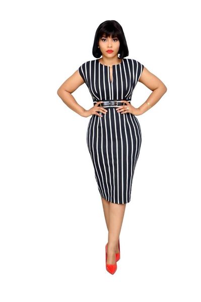summer plus size dress women v-neck short sleeve striped patchwork with belt pencil knee-length dress office lady am359, Black;gray
summer plus size dress women v-neck short sleeve striped patchwork with belt pencil knee-length dress office lady am359, Black;gray