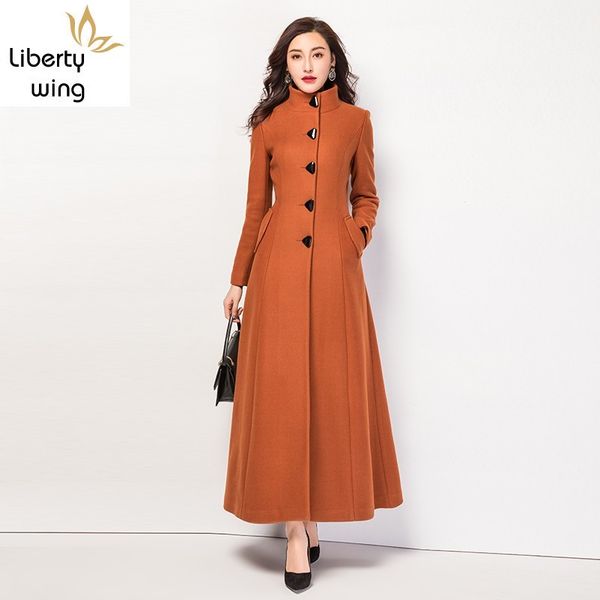 women's wool & blends women winter slim fit super long woolen coat stand collar windbreaker jacket office ladies outwear coats sobretud, Black
women's wool & blends women winter slim fit super long woolen coat stand collar windbreaker jacket office ladies outwear coats sobretud, Black