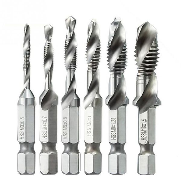 6pcs high-speed steel silver m3-m10 hss drill bits countersink set metric combination drill tap
6pcs high-speed steel silver m3-m10 hss drill bits countersink set metric combination drill tap