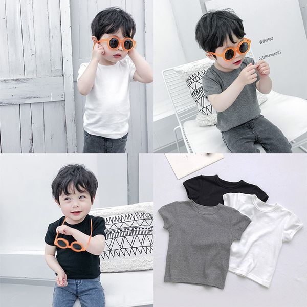2020 boys summer t-shirt children's solid color round neck short sleeve top, Blue 
2020 boys summer t-shirt children's solid color round neck short sleeve top, Blue