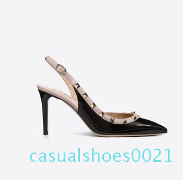 designer sandals pointed toe studs high heels patent leather rivets womens sandals studded strappy dress shoes valentine 10cm high heel c21, Black
designer sandals pointed toe studs high heels patent leather rivets womens sandals studded strappy dress shoes valentine 10cm high heel c21, Black