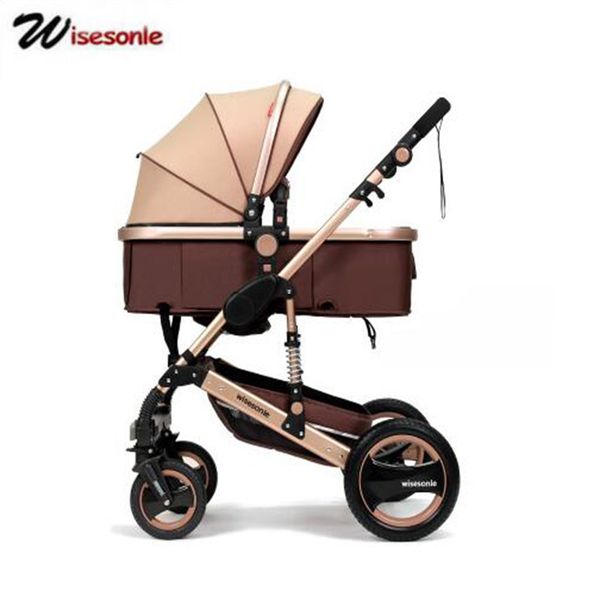 Wisesonle Baby Stroller 2 In 1 Stroller Lying Or Dampening Folding Light Weight Two-sided Child Four Seasons Russia In