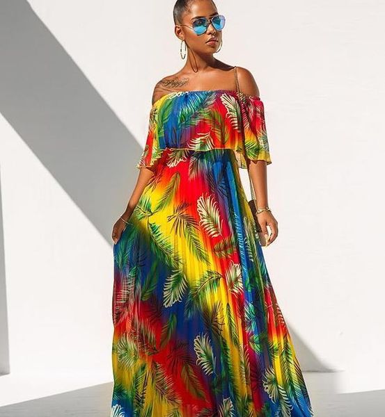 ladies dresses rainbow color womens maxi dresses summer new popular beach vacation female clothing pleated slash neck, Black;gray
ladies dresses rainbow color womens maxi dresses summer new popular beach vacation female clothing pleated slash neck, Black;gray