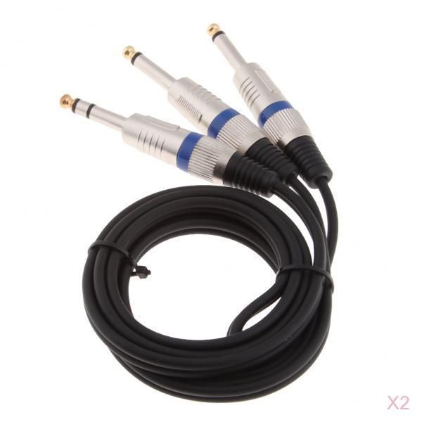 2pcs 6.35mm 1/4'' male trs stereo to dual 6.35mm 1/4'' male y splitter audio cable
2pcs 6.35mm 1/4'' male trs stereo to dual 6.35mm 1/4'' male y splitter audio cable