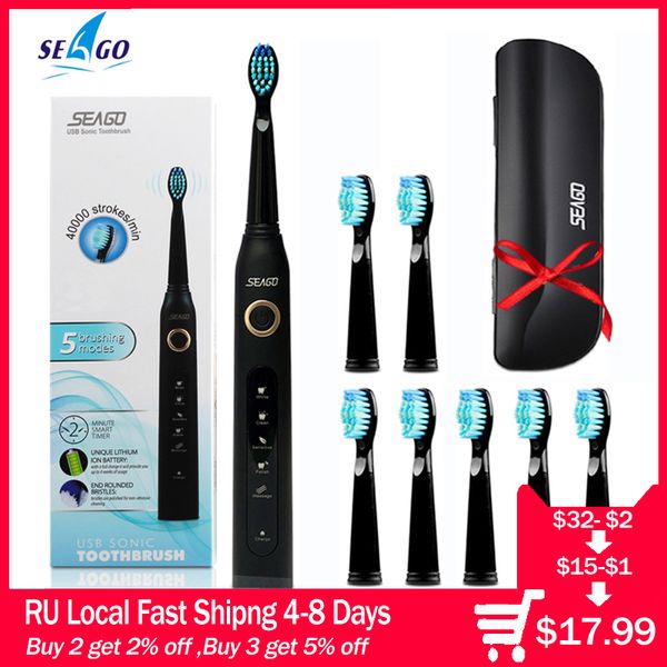 seago sonic electric toothbrush sg-507 timer brush 5 mode usb charger rechargeable tooth brushes replacement heads set
seago sonic electric toothbrush sg-507 timer brush 5 mode usb charger rechargeable tooth brushes replacement heads set