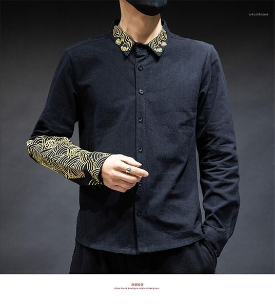 casual shirts fashion slim embroidered panelled long sleeve mens shirts casual males clothing chinese style mens, White;black
casual shirts fashion slim embroidered panelled long sleeve mens shirts casual males clothing chinese style mens, White;black