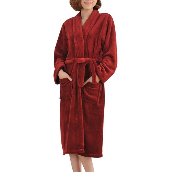 women long section thick flannel warm robe cozy fluffy bathrobe plush night dressing couple robes, Black;red
women long section thick flannel warm robe cozy fluffy bathrobe plush night dressing couple robes, Black;red