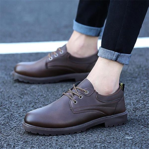 2020 spring new men's sports business casual leather shoes korean trend youth wild multi-color round head board shoes, Black
2020 spring new men's sports business casual leather shoes korean trend youth wild multi-color round head board shoes, Black