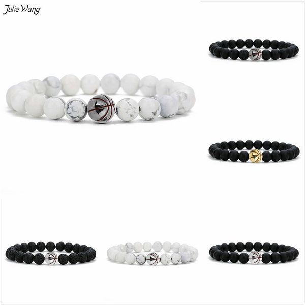 julie wang 1pc fashion lava natural stone beads bracelets copper basketball charms elastic rope bracelet for man gifts 8mm beads, Black
julie wang 1pc fashion lava natural stone beads bracelets copper basketball charms elastic rope bracelet for man gifts 8mm beads, Black