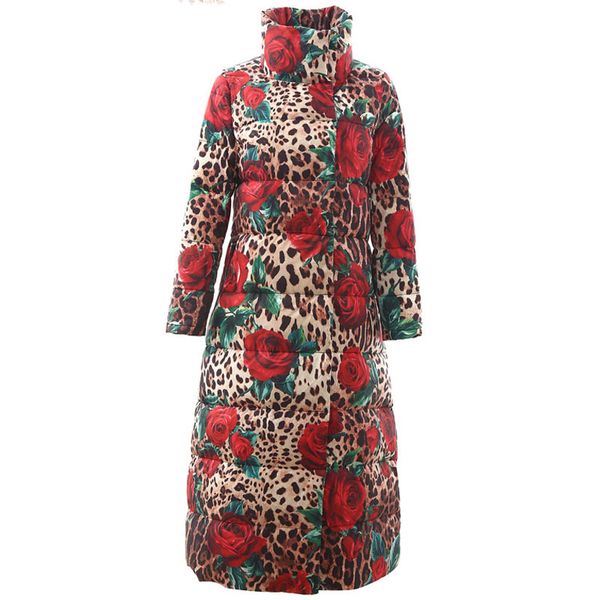 fashion women vintage leopard flower print stand collar white duck thick warm long coat outwear designer winter new, Black
fashion women vintage leopard flower print stand collar white duck thick warm long coat outwear designer winter new, Black