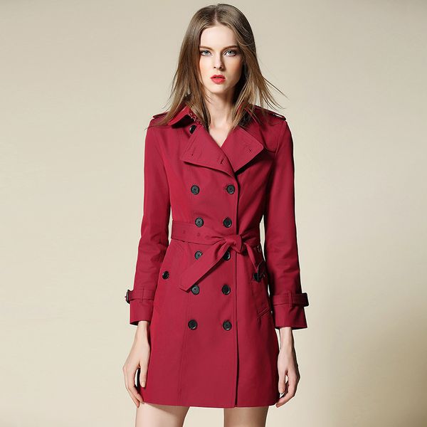 break code long sleeve double-breasted wine red long women's trench coat waterproof coat of cultivate morality, Tan;black
break code long sleeve double-breasted wine red long women's trench coat waterproof coat of cultivate morality, Tan;black