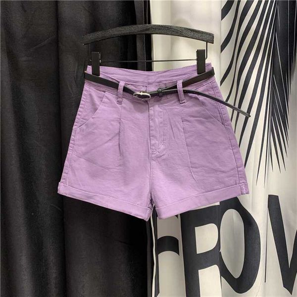 high waist purple denim shorts for women slim fit button casual denim pants female 2020 summer jean shorts 3 colors, Blue 
high waist purple denim shorts for women slim fit button casual denim pants female 2020 summer jean shorts 3 colors, Blue