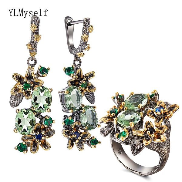 beautiful olivine crystal earrings ring jewellery set flower earrings multi zircon black metal 2pcs jewelry sets for mom gifts, Silver
beautiful olivine crystal earrings ring jewellery set flower earrings multi zircon black metal 2pcs jewelry sets for mom gifts, Silver