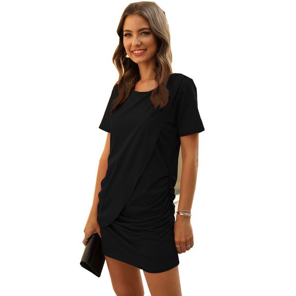 fashion ladies hip package dress womens pure color short sleeve dress casual female panelled crew neck clothes, Black;gray
fashion ladies hip package dress womens pure color short sleeve dress casual female panelled crew neck clothes, Black;gray